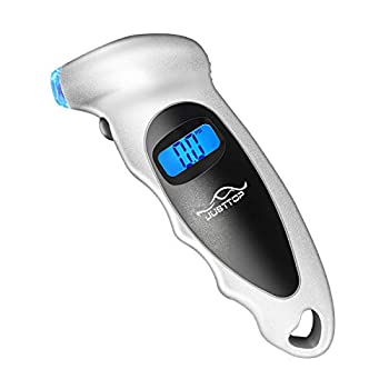 【中古】【輸入品・未使用】JUSTTOP デジタルタイヤ圧力ゲージ 150PSI 4段階設定 車 トラック 自転車 バックライト付きLCDと滑り止めグリップ 簡単で正確な読み取り (シルバ｜ムジカ＆フェリーチェ店