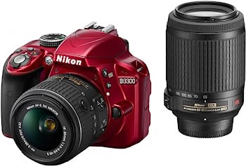 【中古-人並み外れたに似つかわしい】Nikon デジタル一眼二眼レフ写真機 D3300 ダブルズームキット 赤いこと D3300WZRD