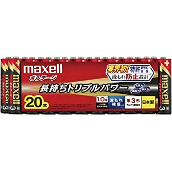 【中古】【輸入品・未使用】maxell アルカリ乾電池 「長持ちトリプルパワー&液漏れ防止設計」 ボルテージ 単3形 20本 シュリンクパック入 LR6(T) 20P