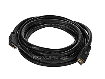 【中古】【インポート品・未当て嵌める】Monoprice 商用つづき物 割り増し金 10フート 24AWG CL2 ハイスピード HDMI有線テレビ 牡-メスエクステンション - 黒いこと