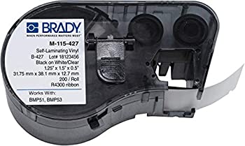 【中古】【インポート品・未当て嵌める】Brady M-115-427 Vinyl B-427 Black on White/Clear Label Maker Cartridge%ｶﾝﾏ% 1-1/4 Width x 1-1/2 Height%ｶﾝﾏ% For BMP51/BMP53 Printers by