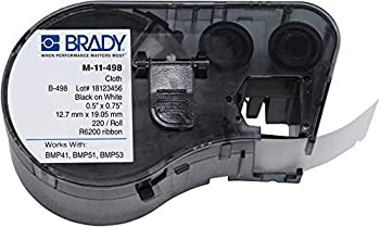 【中古】【インポート品・未当て嵌める】Brady M-11-498 Vinyl Cloth B-498 Black on White Label Maker Cartridge%ｶﾝﾏ% 3/4 Width x 1/2 Height%ｶﾝﾏ% For BMP51/BMP53 Printers by Brad