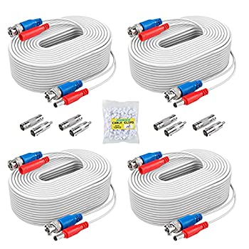 【中古】【輸入品・未使用】ANNKE (4) 30M/ 100ft All-in-One BNC Video Power Cables%ｶﾝﾏ% BNC Extension Wire Cord for CCTV Camera DVR Security System (4-Pack%ｶﾝﾏ% Wh