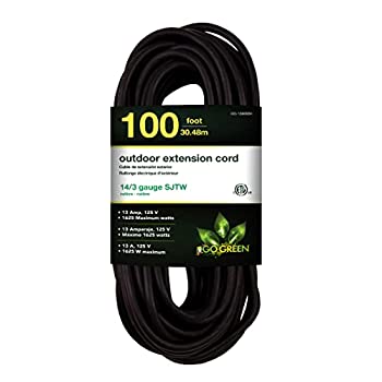 【中古】【インポート品・未当て嵌める】GoGreen Power GG-13800BK - 14/3 100\u0027 SJTW Outdoor Extension Cord - Black by Go Green Power Inc.