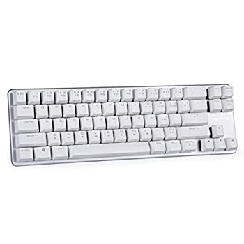 【中古】【輸入品・未使用】Qisan ゲームメカニカル式キーボード　68キー OUTEMU青軸 白いキーのキャップと銀色プレート｜ムジカ＆フェリーチェ店