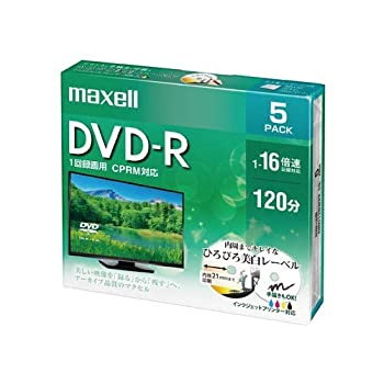 【中古】【輸入品・未使用】maxell 録画用 DVD-R 標準120分 16倍速 CPRM プリンタブルホワイト 5枚パック DRD120WPE.5S
