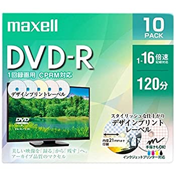 【中古】【輸入品・未使用】maxell 録画用 DVD-R 標準120分 16倍速 CPRM デザインプリント 10枚パック DRD120PME.10S