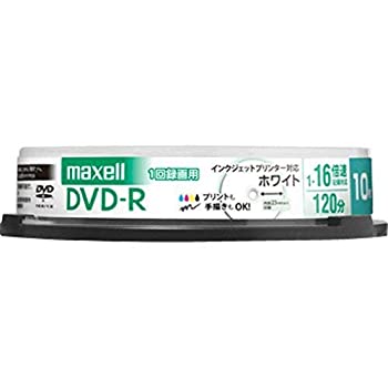 【中古】【輸入品・未使用】maxell 録画用 DVD-R 標準120分 16倍速 CPRM プリンタブルホワイト 10枚スピンドルケース DRD120PWE.10SP|ムジカ&フェリーチェ店