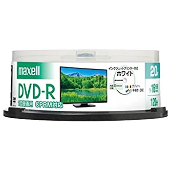 【中古】【輸入品・未使用】maxell 録画用 DVD-R 標準120分 16倍速 CPRM プリンタブルホワイト 20枚スピンドルケース DRD120PWE.20SP|ムジカ&フェリーチェ店