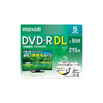 【中古】【輸入品・未使用】maxell 録画用 DVD-R DL 標準215分 8倍速 CPRM プリンタブルホワイト 5枚パック DRD215WPE.5S
