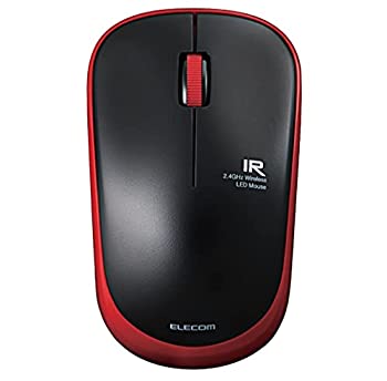 【中古】【輸入品・未使用】エレコム マウス ワイヤレス (レシーバー付属) Mサイズ 3ボタン IRセンサー 省電力 レッド M-IR07DRRD｜ムジカ＆フェリーチェ店