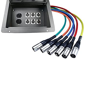 【中古】【輸入品・未使用】Proオーディオステージ埋め込み床ボックスwith 110?V Electric and XLR接続 6 XLR ブラック|ムジカ&フェリーチェ店