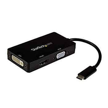 【中古】【インポート品・未当て嵌める】StarTech.com 3 インチ 1 USB Type-Cマルチアダプター 4K/30サイクル USB-C - HDMI/DVI/VGA 黒いこと CDPVGDVHDBP