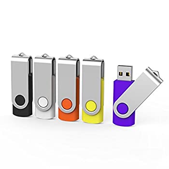 【中古】【輸入品・未使用】Aiibe USBフラッシュドライブ 4GB ペンドライブ サムドライブ 5個 (5色: ブラック レッド イエロー ホワイト パープル)