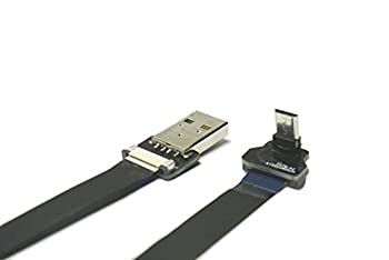 【中古】【輸入品・未使用】FFC USB FPV フラットスリム薄型リボン FPCケーブル Micro USB 90度角度から標準USB A 同期と充電用 (50cm)｜ムジカ＆フェリーチェ店