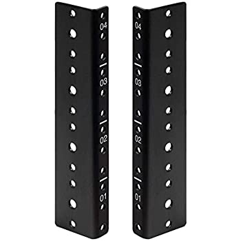 【中古】【輸入品・未使用】NavePoint 4U 垂直ラックレール ペア DIYキット 金具付き ブラック