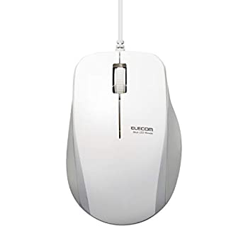【中古】【輸入品・未使用】エレコム BlueLEDマウス 有線 静音3ボタン サイドラバー 2000dpi ホワイト M-BL27UBSWH