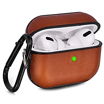 【中古】【輸入品・未使用】V-MORO Airpods Proケース レザー 本革 Airpod 3ケース Airpods Pro用 [フロントLED可視] 保護カバー スキン ブラウン メンズ レディース