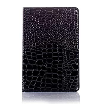 【中古】【輸入品・未使用】iPad Mini第5世代、第4世代ケース，7.9吋皮カバー，ワニ合成皮革，智能的スリープ機能付きカバー，ブラケット - 黒