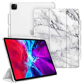 【中古】【輸入品・未使用】CaseBot スリムシェルケース iPad Pro 12.9インチ 第4&第3世代 2020/2018用 ペンシルホルダー付き 軽量カバー 半透明つや消しスタンド ハードバ