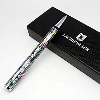 【中古】【輸入品・未使用】LACHIEVA ラグジュアリー ハンドクラフト 貝殻 アワビ メタル ボールペン 筆記に最適 (青と黒 詰め替え2本) 男性&女性への素敵なペンギフト