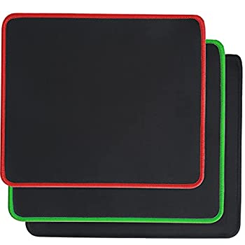 【中古】【輸入品・未使用】Psitek マウスパッド 10 x 8.5インチ 経済的 ゲーム用マウスパッド 防水布表面 精密 耐久性ステッチ ほつれ防止エッジ ブラック レッド グリーン