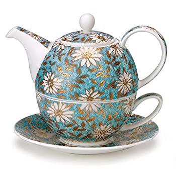 【中古】【輸入品・未使用】Dunoon Mugs - T41 New Teal - Fine Bone China Tea for One - Teapot Cup and Saucer Set (TP-NUOV-1T)T41ニューティール-ファインボーンチャイ｜ムジカ＆フェリーチェ店