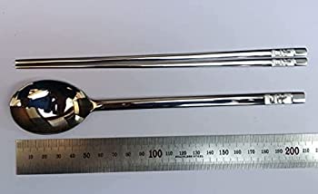 【中古】【インポート品・未当て嵌める】[KITSM SENSE] ステンレススチールスプーンと箸3仕掛ける / Stainless Steel Spoon and Chopsticks 3Set / 吉（仕合わせ）行動様式/吉(lucky)pattern/