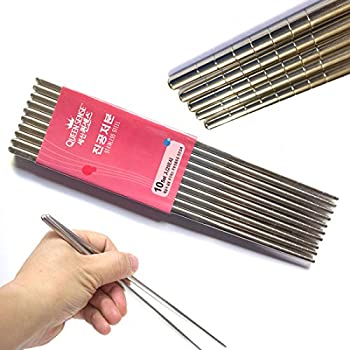 【中古】【インポート品・未当て嵌める】[QUEEN SENSE] 無意味さステンレス鋼がら明き柄箸20組 / Vacuum Stainless Steel hollow Pattern Chopsticks 20 Pairs / 韓国語御厨子所 / Korean Kitchen