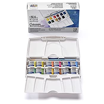 【中古】【輸入品・未使用】ウィンザー&ニュートン 水彩絵具 ウィンザー&ニュートン コットマン ウォーターカラー 12色セット ポケットボックス PLUSセット ハーフパン
