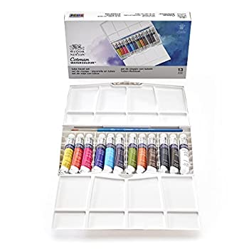 【中古】【輸入品・未使用】ウィンザー&ニュートン 水彩絵具 ウィンザー&ニュートン コットマン ウォーターカラー 8mlチューブ 12色ペインティングPULUSセット