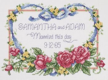 【中古】【輸入品・未使用】Janlynn　クロスステッチ　刺繍キット&ldquo;青いリボン&rdquo;ウェディングボードむけ　　　　　　　　　　　　Janlynn Cross Stitch Kit%ｶﾝﾏ% 8-Inch by｜ムジカ＆フェリーチェ店
