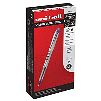 【中古】【輸入品・未使用】uni-ball Vision Elite ローラーボールペン 太字 (0.8mm) パープル 12本