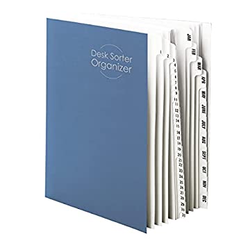 【中古】【インポート品・未当て嵌める】Smead 事務机整理保存用具 ソーター デイリー（1-31）マンスリー（1月?12月）43の分け取り 雁の使い大きさ 青碧 89235