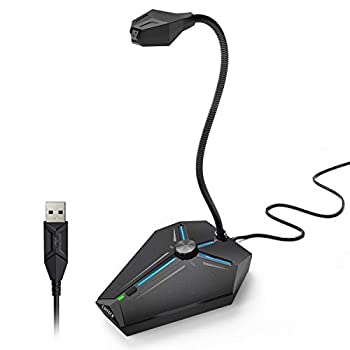 【中古】【輸入品・未使用】コンピューターマイク CMTECK G006Plus USBデスクトップコンデンサー PCノートパソコンマイク ミュートボタン LEDインジケーター付き Windows/Ma