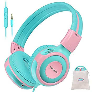 【中古】【輸入品・未使用】SIMOLIO キッズヘッドフォン マイク付き 75dB 85dB ボリューム制限シェアポート 子供ヘッドフォン タブレット/iPad/Kindle/ノートパソコン用 丈