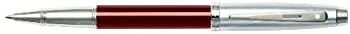 【中古】【輸入品・未使用】Sheaffer 100 つや消しクロームキャップ ニッケルトリム ローラーボールペン - レッド