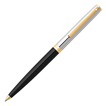 【中古】【輸入品・未使用】Sheaffer Sagaris ブラックボールペン クロームキャップとゴールドトーントリム付き