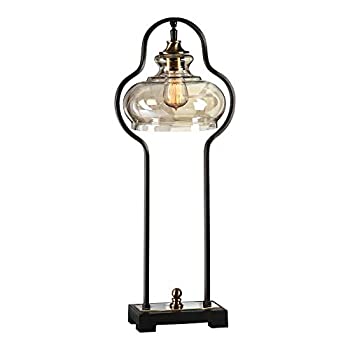 【中古】【インポート品・未当てはめる】Uttermost Cotulla 早見表照明ランプ エイジドブラックとアンティーク金管楽器