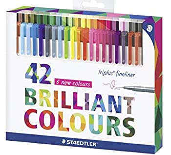 【中古】【インポート品・未当て嵌める】Staedtler Triplus Fineliner 334 C42 Assorted Colour Set of 42 Pens with Ergonomic Triangular Barrel%ｶﾝﾏ% for Writing%ｶﾝﾏ% Drawing and S