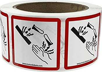 【中古】【インポート品・未当て嵌める】InStockLabels GHSピクトグラムラベル腐蝕させる2?x 2inまっ四角500へばり着くステッカー