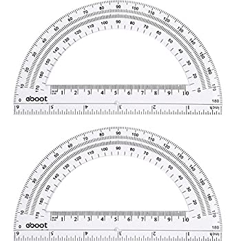 【中古】【インポート品・未当て嵌める】可塑性物質 分度器 数学分度器 180度 6in 澄み切った 2個容器に並べる