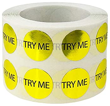 【中古】【輸入品・未使用】FBA Try Me ステッカー 1/2インチ 円形 1000ラベル ロール付き