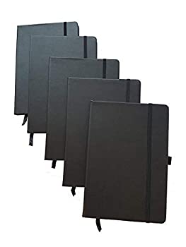 【中古】【輸入品・未使用】c クラシックノートブック 日記帳 5.5?X 8.25 ブラック グレー オレンジ 無料ボールペンつき PACK OF 5