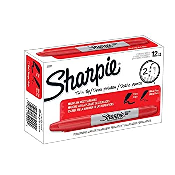 【中古】【輸入品・未使用】Sharpie (R) Twin Tip Fine Point and Ultra Fine Point Permanentマーカー、レッド、12パック|ムジカ&フェリーチェ店