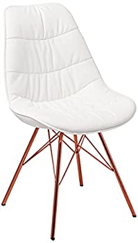【中古】【輸入品・未使用】AVE SIX Langdon Faux Leather Task Chair with Rose Gold Base%ｶﾝﾏ% White 141［並行輸入］