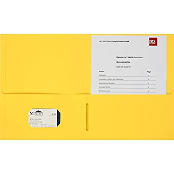 【中古】【インポート品・未当て嵌める】Business Source 8-1/2x11 ダブルポケットポートフォリオ 黄色 (78556)