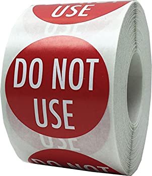 【中古】【インポート品・未当て嵌める】赤と白 DO NOT USE ステッカー 1.5in 丸型 500下げ札 渦巻形