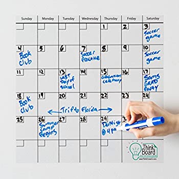 【中古】【輸入品・未使用】Think Board 自己粘着ホワイトボード 壁と冷蔵庫カレンダー 剥がして貼れるドライイレースボード 壁粘着 自宅やオフィス用 取り外し可能なウォー｜ムジカ＆フェリーチェ店