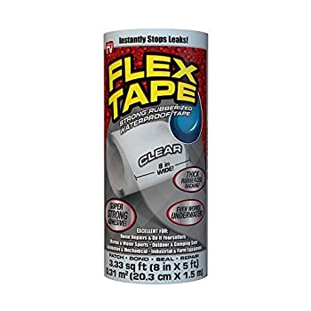 【中古】【輸入品・未使用】Flex Tape ゴム引き防水テープ 8インチ&times;5フィート クリア｜ムジカ＆フェリーチェ店